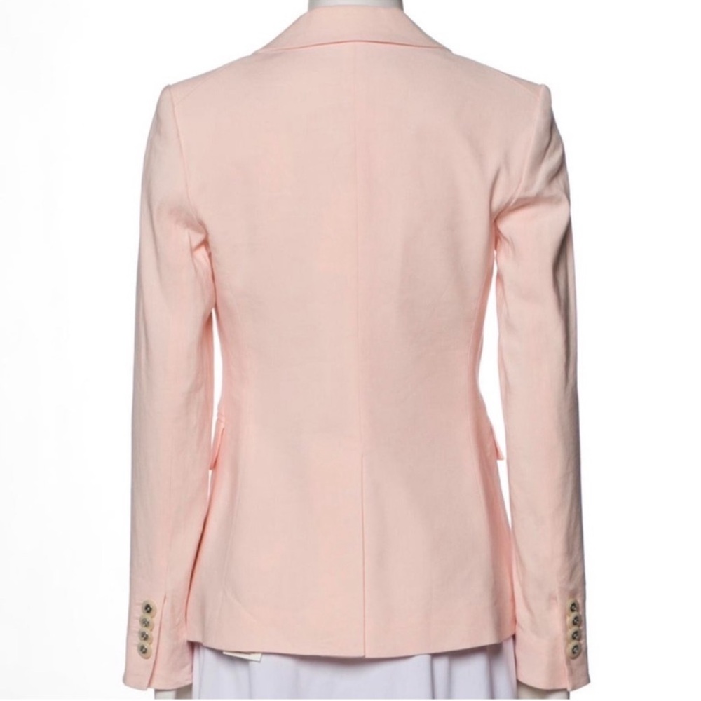 Veronica Beard Pink Linen Cutaway Dickey Jacket - Picture 8 of 9